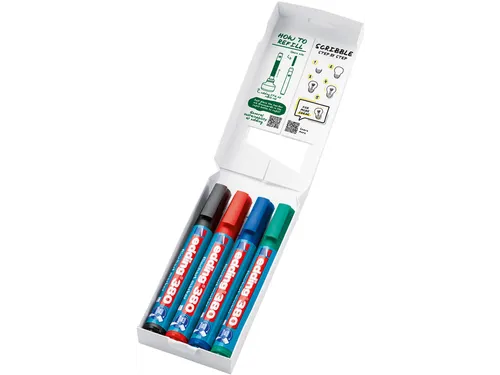 Viltstift Edding 380 Voor Flipover Rond 1.5-3mm 4stuks Assorti
