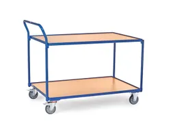 Tafelwagen 2746 300kg 1200x800mm 2 etages hout rubber wielen