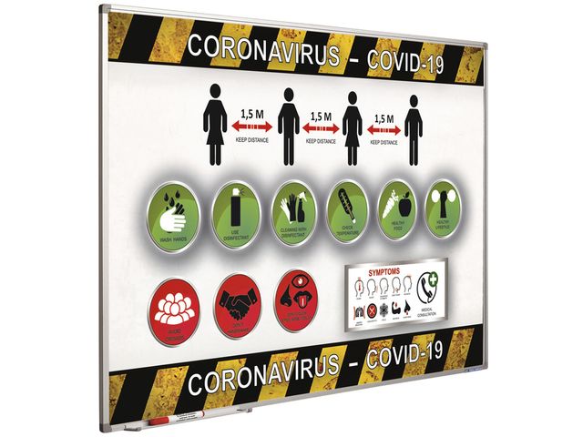 Preventiebord Corona maatregelen Nederlandstalig 60x90cm