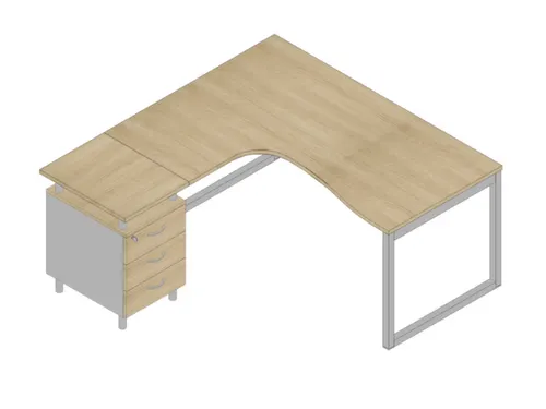 Bureauset Bureau Staand Ladeblok Links 730x1600x1650mm Eiken