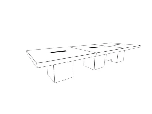 Vergadertafel 73x420x140cm Frame Kubusvormig Iep