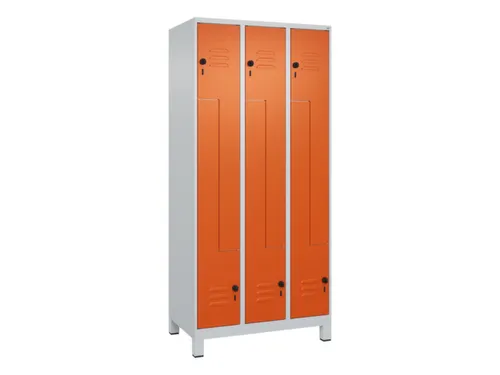 Z-garderobekast,HxBxD 1950x900x500mm,vak B 150/300mm,draaigrendel