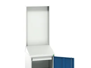 lessenaarkast met achterwand 2000x525x550mm 1 legbord RAL7035+RAL5010 - 1