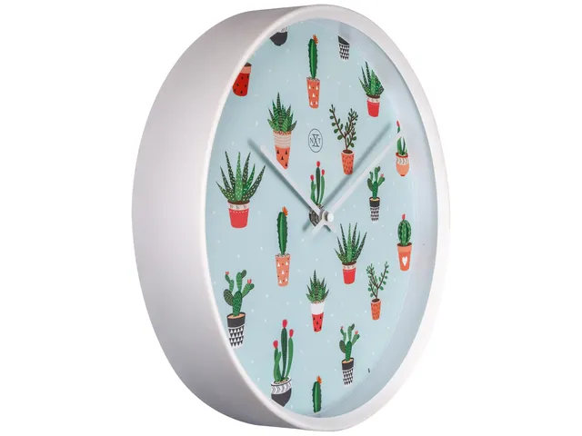 Wandklok nXt Cactus dia 30cm kunststof wit