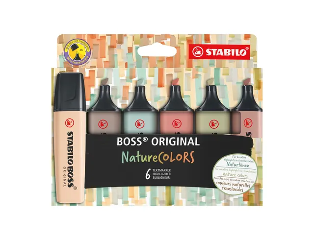 Markeerstift STABILO Boss 70/6 nature colors etui à 6 stuks