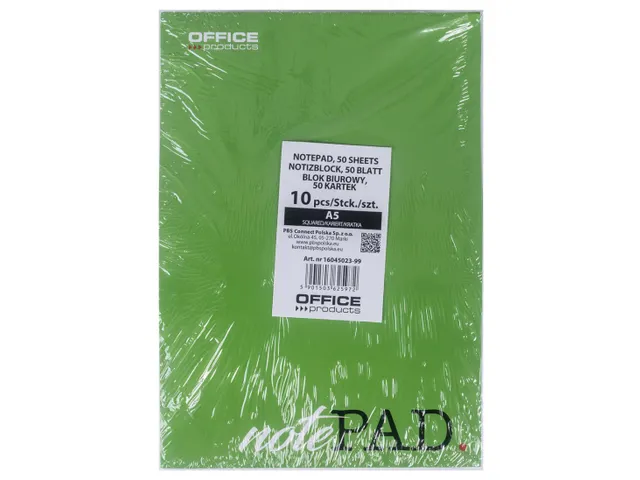 Bloc-notes Office Products A5 Quadrillé 60g 50 feuilles