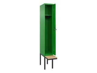 locker met bank,HxBxD 2120x300x815mm,1vak,vak B 300mm,draaigrendel - 2