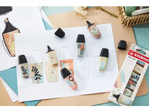 Markeerstift STABILO BOSS naturevibes assorti 6 stuks