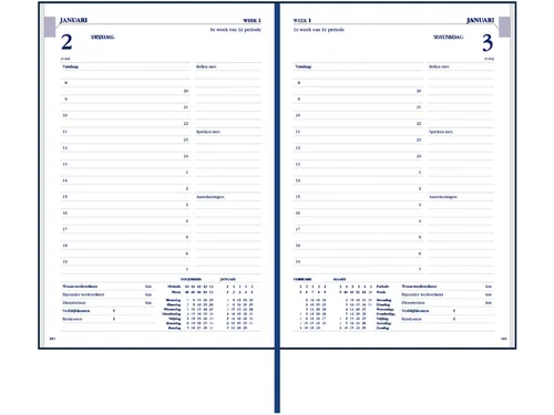 Agenda 2027 Ryam Twenty-four Mundior 1dag/1pagina blauw