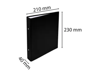 Ringmap harde kaft prolypropyleen 2 ringen 30mm A5 Zwart - 8