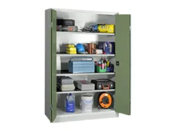 Ruime Vouwdeurkast 1950x1200x600mm 4legborden Ral7035 Front Ral6011