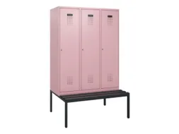 locker met bank,HxBxD 1950x1200x815mm,3vak,vak B 400mm,cilinderslot