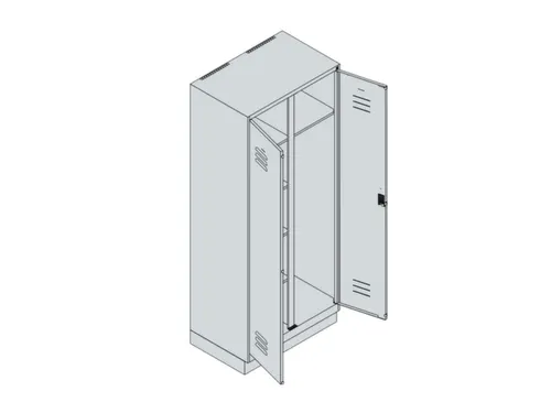 wasgoedverdeelkast,HxBxD 1950x800x500mm,vak B 400mm,draaigrendel