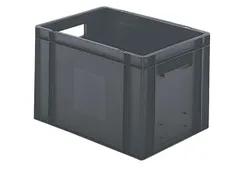 Euronorm-stapelbak 24l 270x400x300mm Wanden/bodem Gesloten Grijs