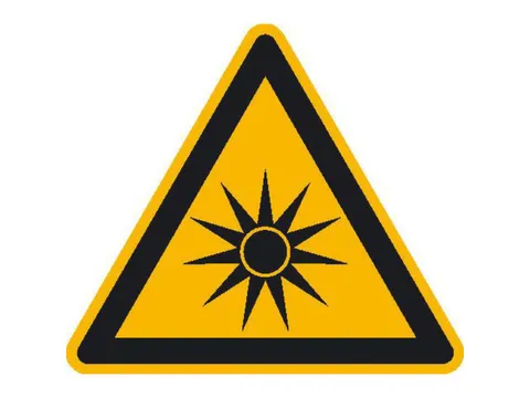 waarschuwingsbord,v. binnen/buiten,Waarschuwing voor optische straling