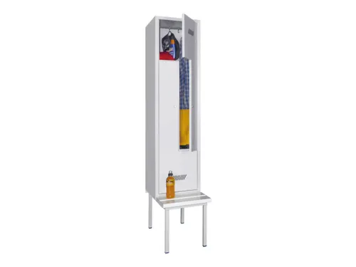 Z-garderobekast,HxBxD 2100x400x800mm,vak B 400mm,RAL7035,front RAL7035