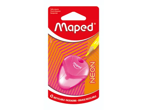 Maped I-Gloo potloodslijper NEON met opvangbakje 1-gaats Assorti