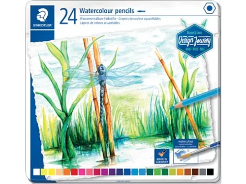 Aquarelpotlood, Metalen Doos Met 24 Kleuren