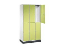 Dubbeldekse garderobekast,HxBxD 1950x920x500mm,3x2vak.,vak B 260mm