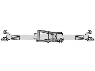 Sjorband Trekkracht 5T Bxl 50X8000Mm Tweedelig Met Twee Klauwhaken - 2