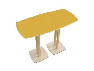 Tonvormige statafel Woody 110x114x75cm Geel Natuur 2 schotelvoeten - 2