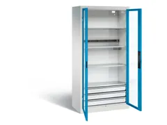 acculaadkast 1950x930x500mm 5stekkerdozen 230V cil.-slot front RAL5012