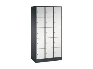 lockerkast,RAL 7021/RAL 7035,HxBxD 1950x920x500mm,3x5vakken,cil.-slot - 2