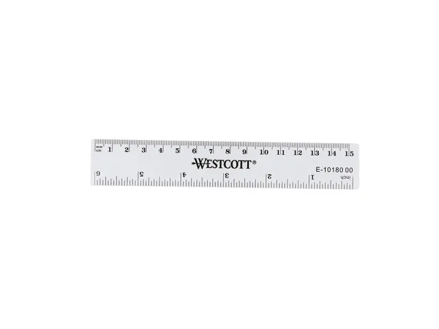 Liniaal Westcott 15cm kunststof cm/inch verdeling