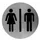 Pictogram rond man/vrouw RVS, PS0001CS