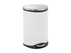 Pedaalemmer met Afvalscheiding Wit Mat RVS 44 Liter