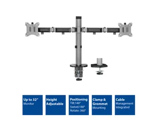 Monitorarm ACT office 2 schermen zilver - 6
