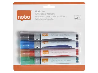 Whiteboardmarker Nobo Liquid ink schuin assorti 4mm 4st - 2