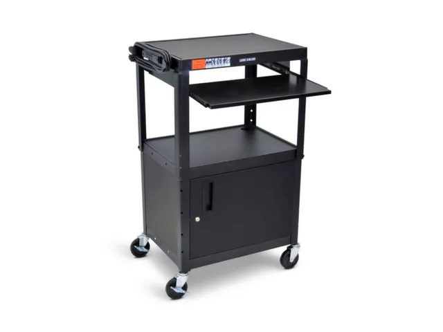 bijzetwagen,HxLxB 610-1060x610x460mm,zwart,2niveau(s)