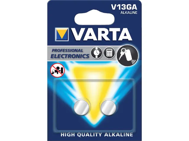 Batterij Varta knoopcel V13GA alkaline blister à 2 stuks
