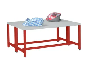 Omkleedbank 1000mm Kunststof Zitlatten Dubbelzijdig Frame Ral3000 - 2