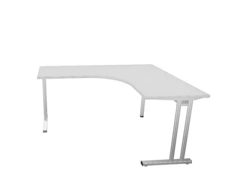 bureau in vrije vorm,HxBxD 740x1600x1400mm,vrije vorm,MP-lichtgrijs