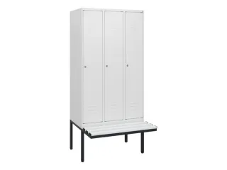 locker met bank,HxBxD 1950x900x815mm,3vak,vak B 300mm,cil.-slot - 1