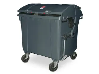 Vuilcontainers,1100l,romp HDPE grijs,HxBxD 1460x1370x1210mm - 1
