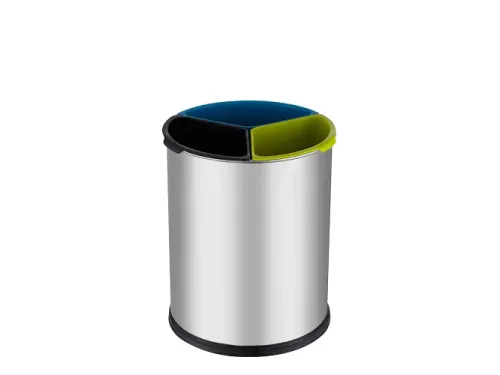 Ronde Afvalscheidingsbak Open Top 3x3.5 Liter Mat RVS