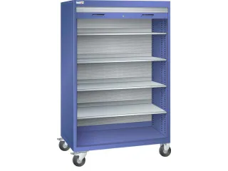 Mobiele roldeurkast,HxBxD 1813x1205x691mm,4xStalen bodem,cil.-slot - 1