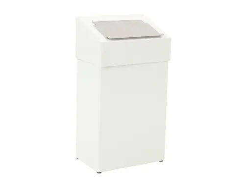 Afvalbak met hygiënische top, 18 liter wit