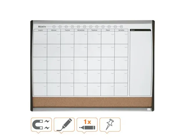 Nobo magnetisch combibord met maandplanner 58.5x43cm