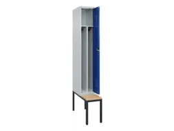 locker met bank,voor scheiding van kleding,HxBxD 2120x300x815mm,1vak
