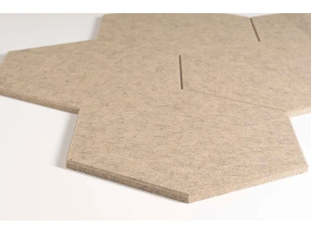 Akoestische PET-vilt Hexagon tegels beige 30x26cm 22 stuks