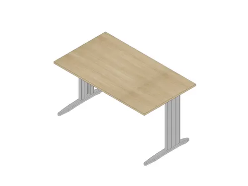 bureau,HxBxD 730x1400x800mm,blad eiken,C-voet aluminium