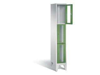 lockerkast 1850x320x500mm 1x3 vakken Cilinderslot Poten, RAL6011 - 1