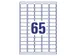 Mini etiket Avery Zweckform 38.1x21.2mm Transparant 1625 stuks