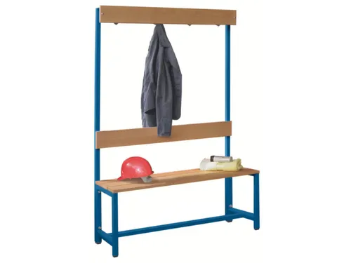 Omkleedbank LxB 1000x400mm Houten Latten Haken Enkelzijdig RAL5010