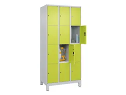 lockerkast,HxBxD 1950x900x500mm,3x4vakken,vak B 300mm,cil.-slot,voeten