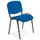 Bezoekersstoel,4Voeten Ovale Buis Zwart,Zitting Stof Blauw
